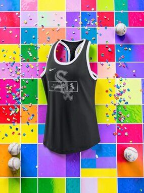 Chicago White Sox Nike Women's X-Ray Racerback Performance Tank Top - Black